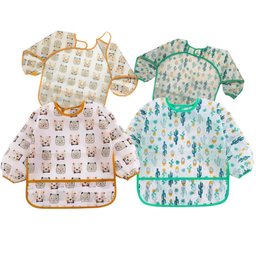 Babador Manga Longa Blw Kit 2unds - Cactus e Urso Baby Babador Blw, Babador Impermeável, Babador Man - 2