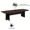Mesa de Reunião Diretoria ABAULADA - 2,80x1,20m - WORKSTART - MARSALA/PRETO - 21016 - 2