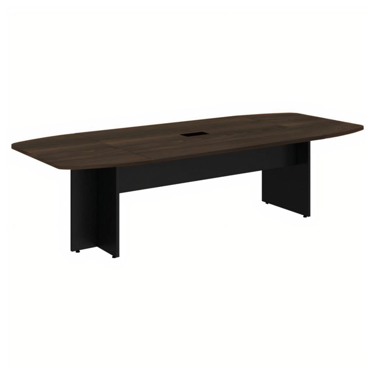 Mesa de Reunião Diretoria ABAULADA - 2,80x1,20m - WORKSTART - MARSALA/PRETO - 21016 - 1