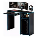 Ver imagem 1 de Mesa Escrivaninha Gamer para Computador e Notebook Preto com Azul