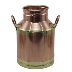 Leiteira Cobre Puro Detalhe e Alças em Latão com Tampa G N01