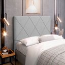 Ver imagem 6 de Cabeceira Cama Box Casal Queen Size Mel 160cm com Frame Linho Cinza Claro - Desk Design