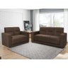 Conjunto de Sofá 2 e 3 Lugares Santiago Cama inBox 1.25x1.75m Suede Café - 1