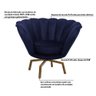 Poltrona Decorativa Crown Pés Spider Giratório Veludo Azul Marinho - Gran Belo - 3
