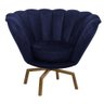 Poltrona Decorativa Crown Pés Spider Giratório Veludo Azul Marinho - Gran Belo - 1