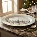 Ver imagem 1 de Travessa/ Prato de Melamina Natalina Decoração de Mesa 35x25cm:Floresta