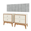 Ver imagem 1 de Kit Quarto Casal 2 Mesas de Cabeceira Arruna Mdf 2 Gavetas e Cabeceira Casal 1,40 Autocolante -