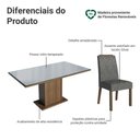 Ver imagem 4 de Conjunto Sala de Jantar Tampo de Vidro 6 Cadeiras Rustic/Cinza/Silver Dália Madesa