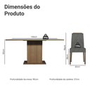 Ver imagem 3 de Conjunto Sala de Jantar Tampo de Vidro 6 Cadeiras Rustic/Cinza/Silver Dália Madesa