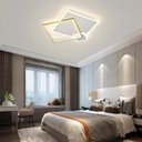 Ver imagem 2 de Plafon Moderno Quadrados Dourado e Branco 55cm Led 48w 3000k Bivolt 14590-pl