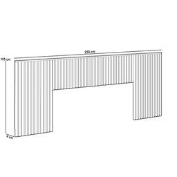 Cabeceira Cama Box Casal Queen King Ripada 250cm Lice D05 Ypê - Lyam Decor - 5