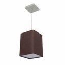 Ver imagem 1 de Lustre Pendente Quadrado Vivare Md-4007 Cúpula em Tecido 25/16x16cm - Bivolt Café 127/220v
