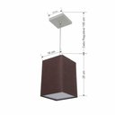 Ver imagem 2 de Lustre Pendente Quadrado Vivare Md-4007 Cúpula em Tecido 25/16x16cm - Bivolt Café 127/220v