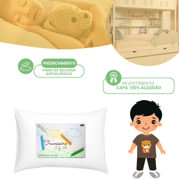 Kit 2 Travesseiros Select Kids Infantil Criança até 10 Anos 100% Algodão Antialérgico - 4