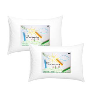Kit 2 Travesseiros Select Kids Infantil Criança até 10 Anos 100% Algodão Antialérgico