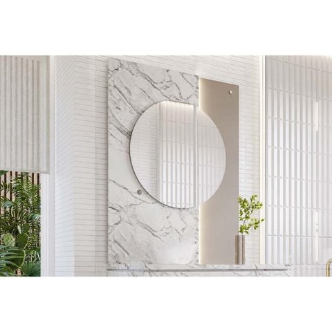 Espelheira Banheiro Decorativo Londres Orgânico Capucino MGM