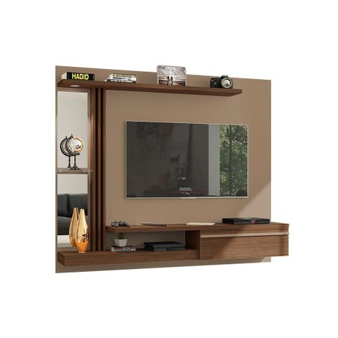 Painel Sala Denver para TV até 55 Polegadas LED Fendi/Carvalho