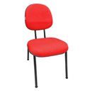 Ver imagem 4 de KIT2 Cadeira Executiva Fixa Vermelho Pé Palito Estofada em Tecido Jserrano