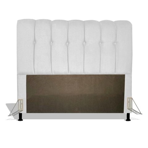 Cabeceira Estofada Florença 140cm Cama Box Casal Branco