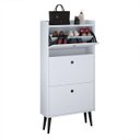 Ver imagem 5 de Sapateira Vertical Fechada Porta Sapatos Gaveta Articulável Hall Entrada Quarto Apartamento Retrô