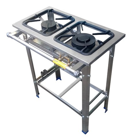 Fogao 2 Bocas 30x30 Duplo B.p P5 Inox Milenium Metalnox Lma2