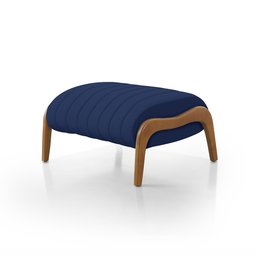 Poltrona C/puff Decorativa Veludo Azul - Fortbello Estofados - 3