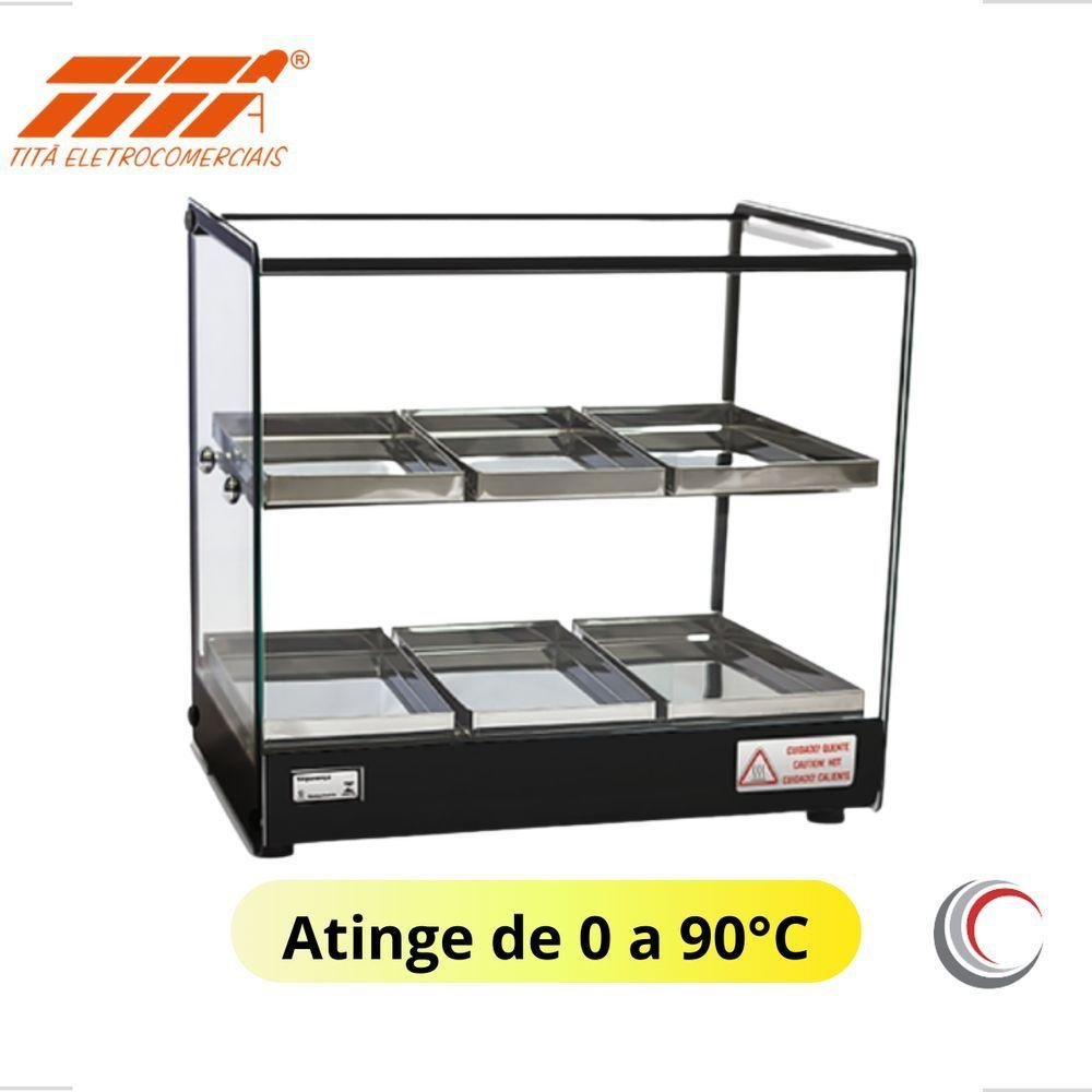 Estufa Vitrine Quadrada Dupla para Salgados 6 Bandejas Titã - 2