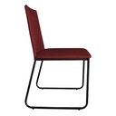Ver imagem 3 de Kit 3 Cadeiras de Jantar Estofada Lille Base Preta Veludo Bordô - Montanaris Decor