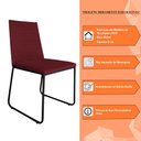 Ver imagem 6 de Kit 3 Cadeiras de Jantar Estofada Lille Base Preta Veludo Bordô - Montanaris Decor