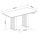 Ver imagem 2 de Conjunto Sala de Jantar 6 Lugares Retangular Tampo de Vidro/MDF Jersey Cobre/Off White/Bege - Casa g