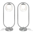 Ver imagem 1 de Kit 2 Abajur Luminaria de Mesa de Luxo Aro Harmony Prata