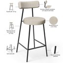 Ver imagem 4 de Kit 05 Banquetas Baixa para Cozinha Sala de Jantar Bar Bancada Milão L02 Linho Palha - lyam decor 