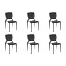 Kit 6 Cadeiras Cozinha Jantar Tramontina Safira em Polipropileno Preto - 1