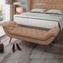 Ver imagem 7 de Kit Cabeceira Cama Box Casal 160cm Madrid com Puff Recamier Santorini Bouclê Bege