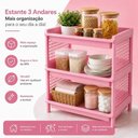 Ver imagem 7 de Estante Organizadora 3 Andares sem Porta sem Gavetas Polipropileno (PP) Rosa