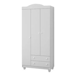 Guarda Roupa e Cômoda Lara Compacto Alta Qualidade Moderno:branco Branco - 2