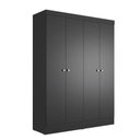 Ver mais imagens de Guarda-Roupas 4 Portas Renzo Casal 5 Nichos Quarto Preto Fosco