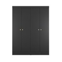 Ver imagem 3 de Guarda-Roupas 4 Portas Renzo Casal 5 Nichos Quarto Preto Fosco