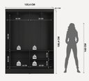 Ver imagem 7 de Guarda-Roupas 4 Portas Renzo Casal 5 Nichos Quarto Preto Fosco