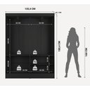 Ver imagem 7 de Guarda-roupas 4 Portas Renzo Casal 5 Nichos Quarto Preto Fosco