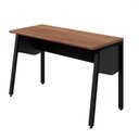 Ver imagem 1 de Escrivaninha Escritório com 120cm Industrial Tampo Chanfrado e Pés Metal F5 Office Executive Nogal e Preto Marrom