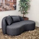 Ver imagem 1 de Namoradeira Chaise Organico 1,56m Curvo Minimalista Sevilha Cinza Ecuro