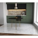 Ver imagem 1 de Mesa de Jantar Redonda 90cm Preta Clips 3 Pés Ferro Dourado