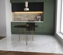 Ver imagem 1 de Mesa de Jantar Redonda 90cm Preta Clips 3 Pés Ferro Dourado