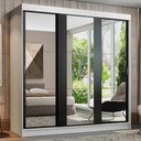 Ver imagem 2 de Guarda-roupa Casal Madesa Reno 3 Portas de Correr de Espelho