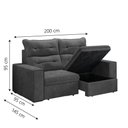 Ver imagem 4 de Sofá Retrátil E Reclinável Bipartido Com Baú 2m 3 Lugares