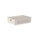 Ver imagem 1 de Cesto Flow com Tampa 34x27x9cm Bege Fechado Martiplast