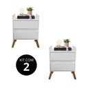 Ver imagem 4 de Kit 2 Mesas de Cabeceira com 2 Gavetas Retrô