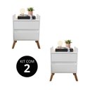 Ver imagem 4 de Kit 2 Mesas de Cabeceira com 2 Gavetas Retrô