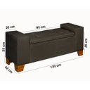 Ver imagem 6 de Recamier Baú Berlin 1,30m Decorativo Premium para Cama Casal Estilo Closet Estofado Cor Cinza